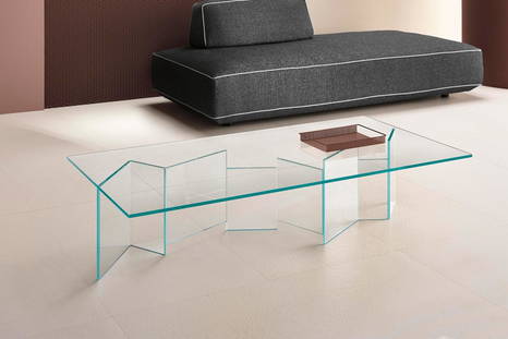 Metropolis coffee table with extra clear base and top