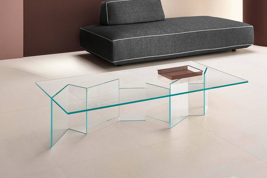 Metropolis coffee table with extra clear base and top