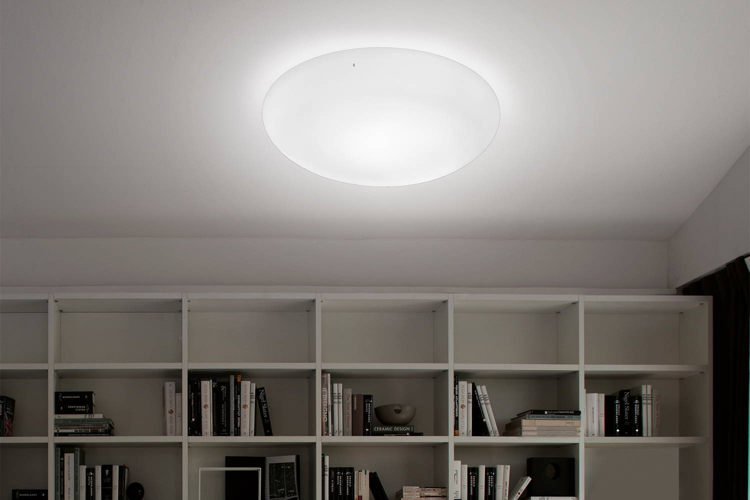 Mia Flush Mount in home library 