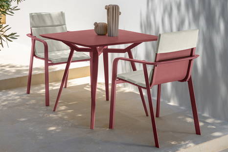 Milo bistro table by Talenti with Milo dining armchairs