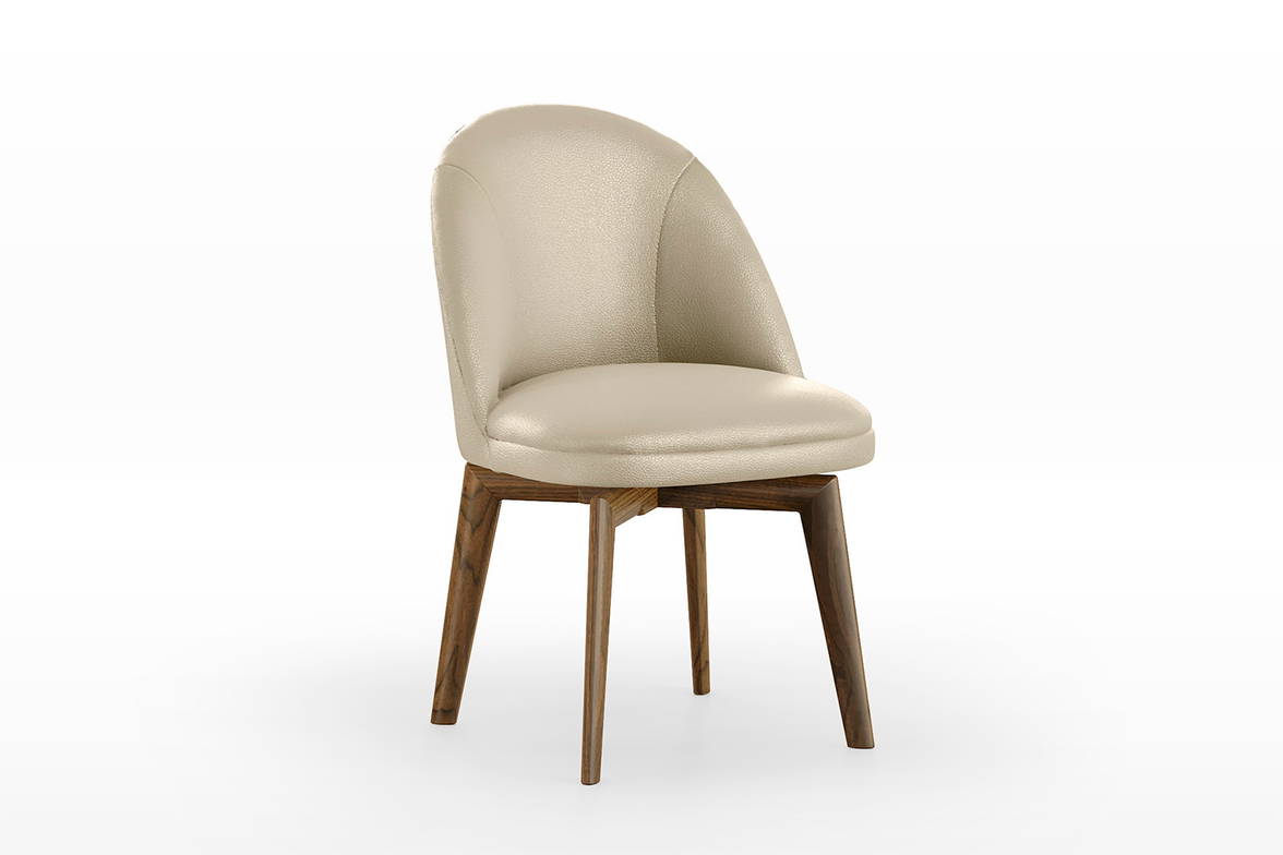 Minni dining chair with wood trestle base Minni dining chair with wood trestle base