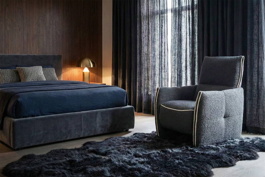 Mirea Recliner chair in a bedroom setting