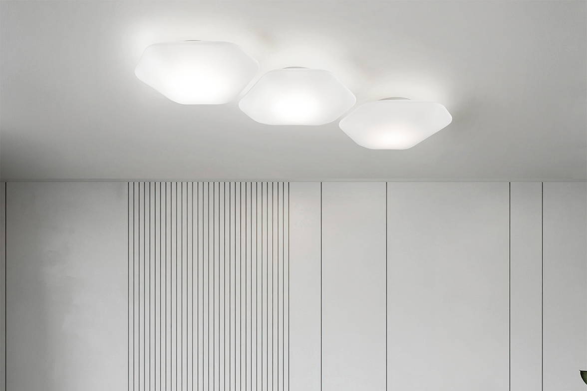 Modulor Flush Mounts on living room ceiling Modulor Flush Mounts on living room ceiling