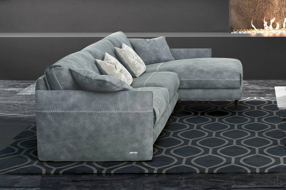 Mood sectional sofa with chaise by Gamma