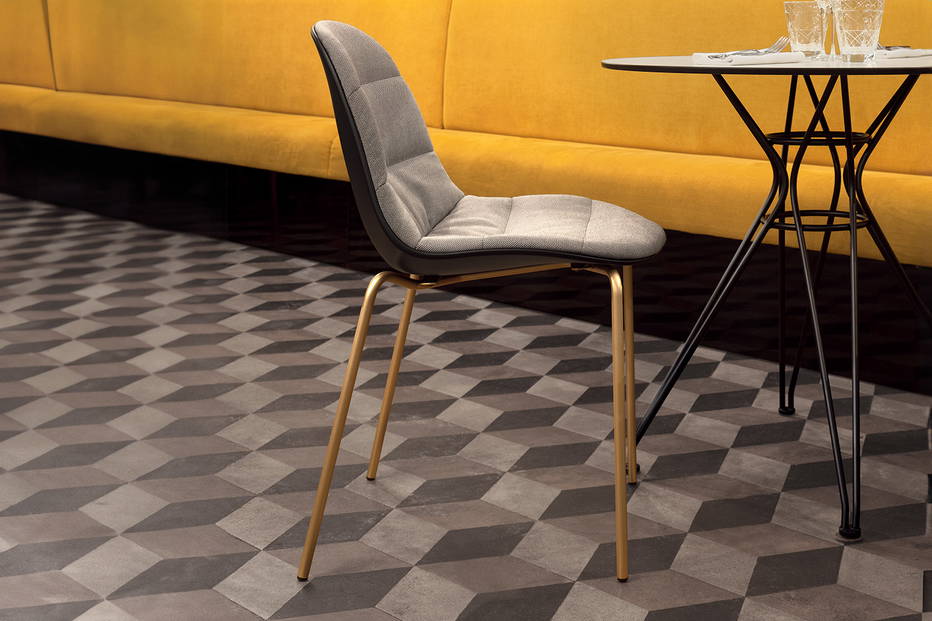 Mood upholstered dining chair designed by Pocci & Dondoli for Bontempi Casa