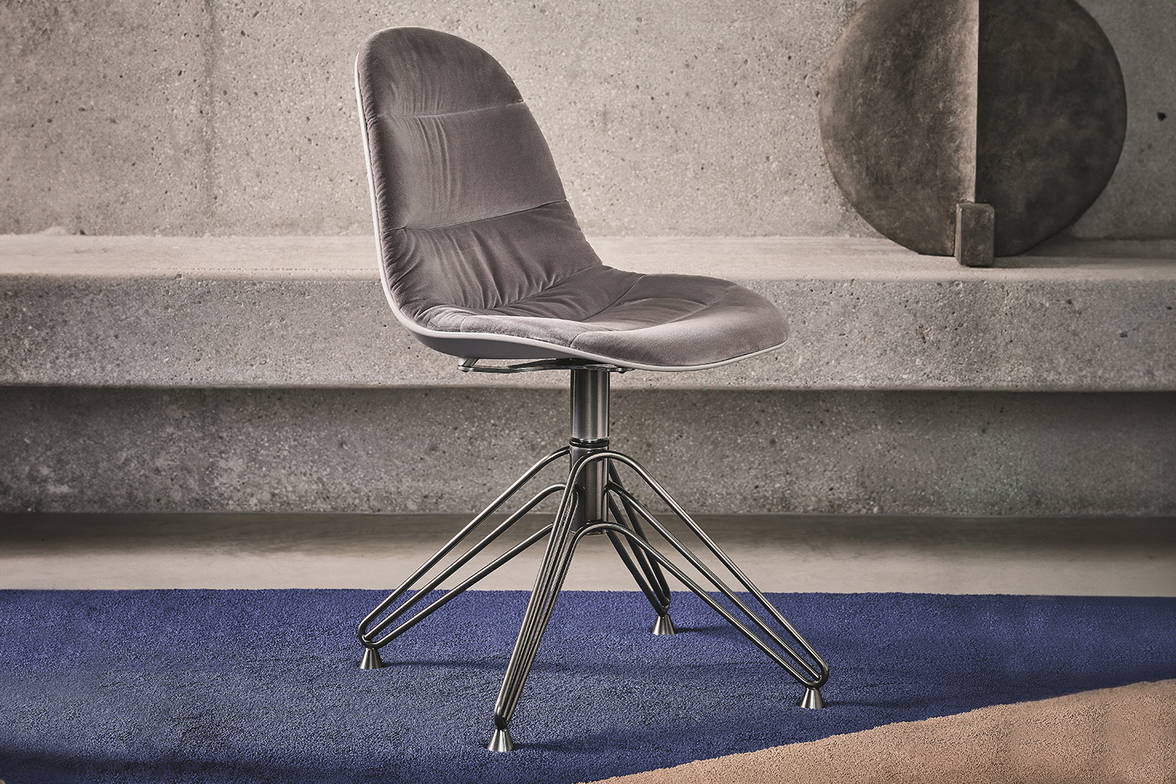 Mood upholstered swivel dining chair designed by Pocci & Dondoli for Bontempi Casa Mood upholstered swivel dining chair designed by Pocci & Dondoli for Bontempi Casa