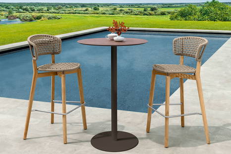 Moon Teak bar stools by Talenti