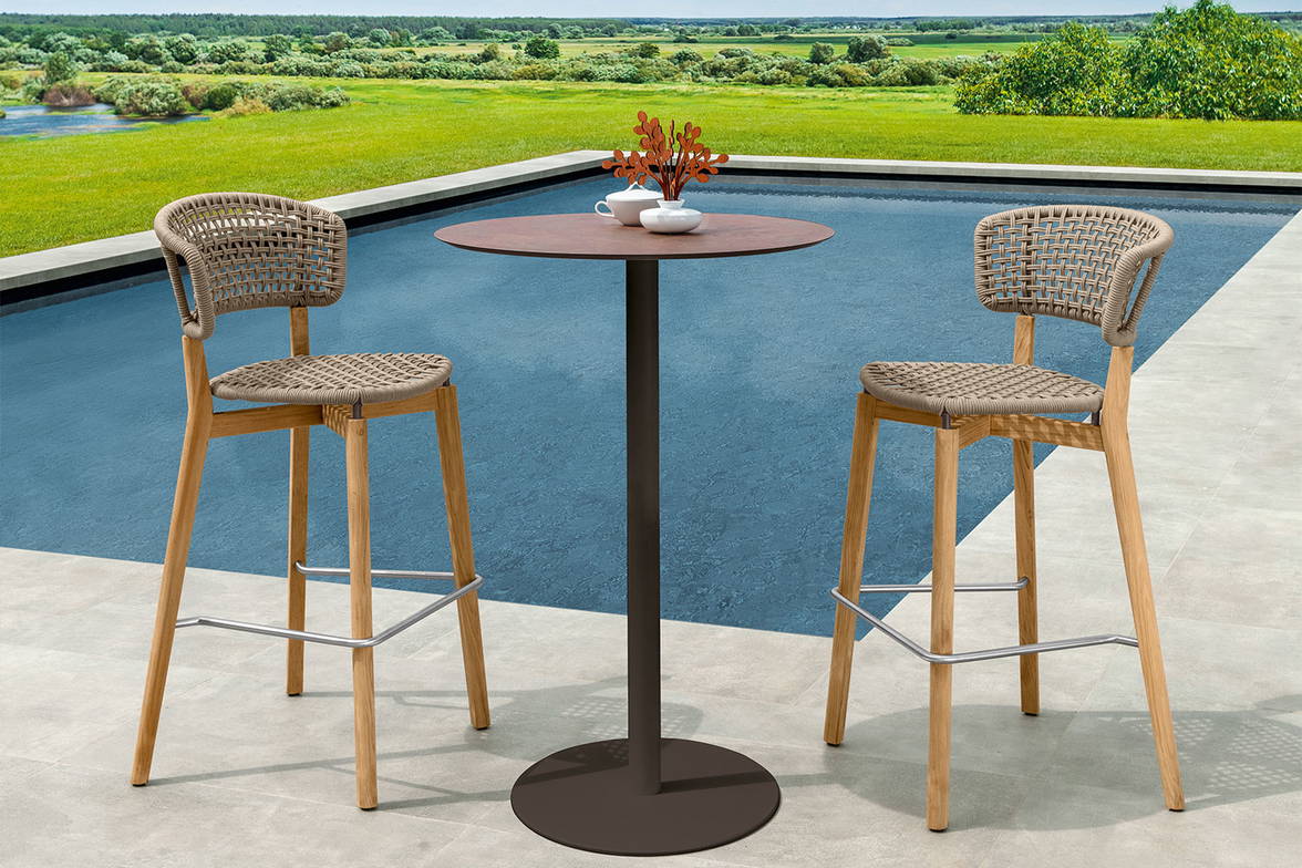 Moon Teak bar stools by Talenti Moon Teak bar stools by Talenti