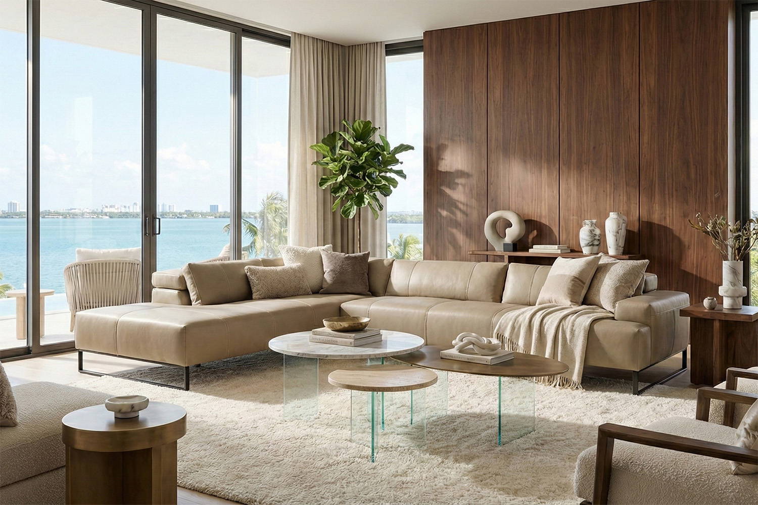 Moorea Corner Sectional with Peninsula Quickship version by Nicoline Italia