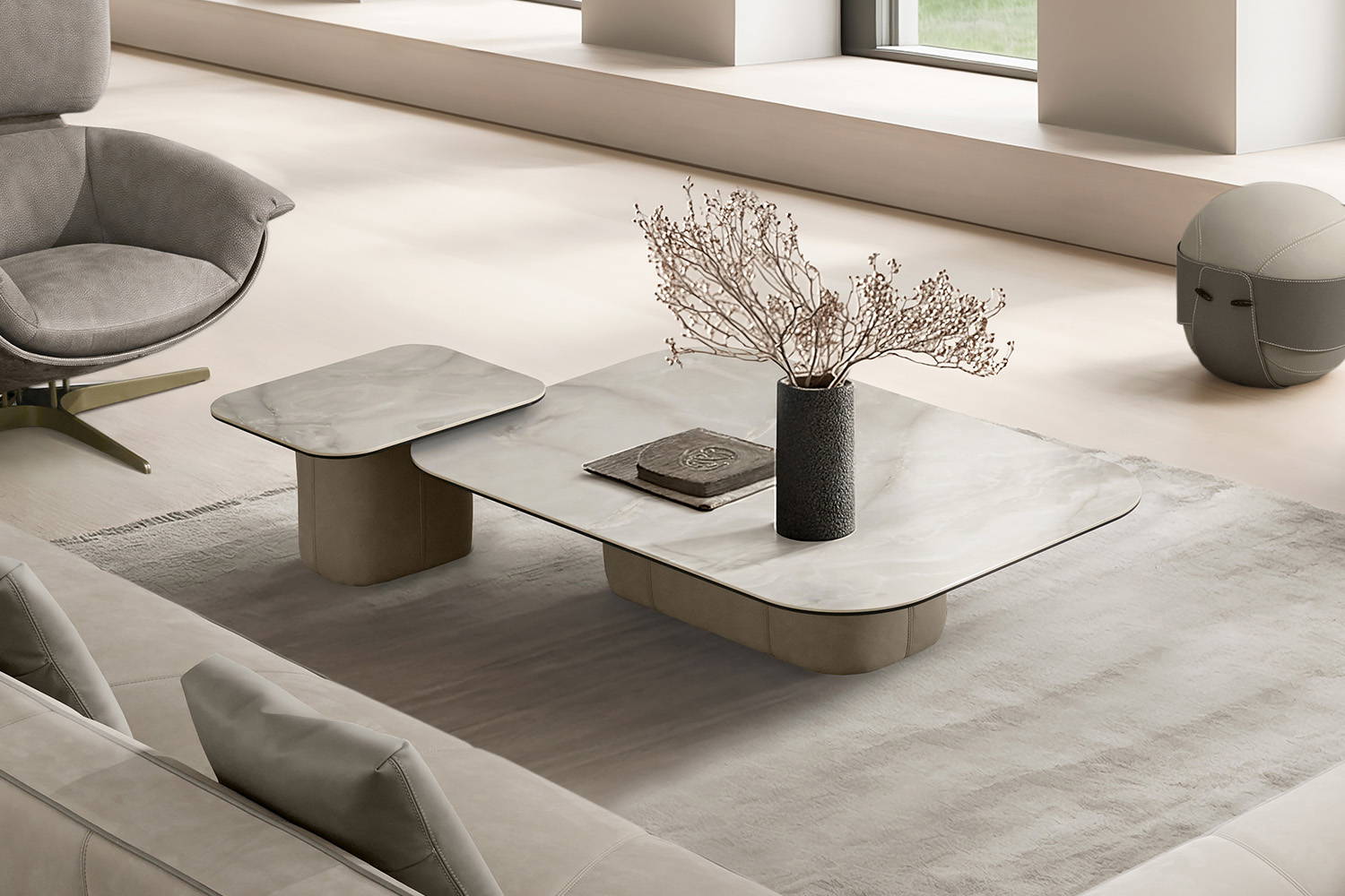 The Morgan coffee tables by Giuseppe Vigano for Gamma Arredamenti