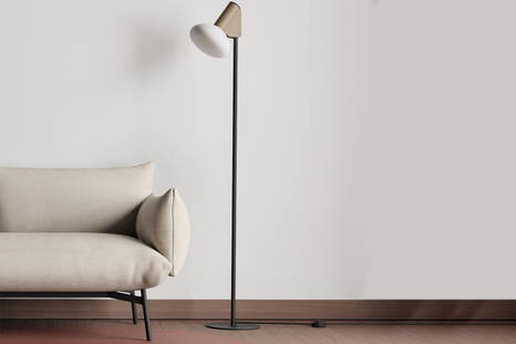 Mug Floor Lamp with Area Chaise Lounge