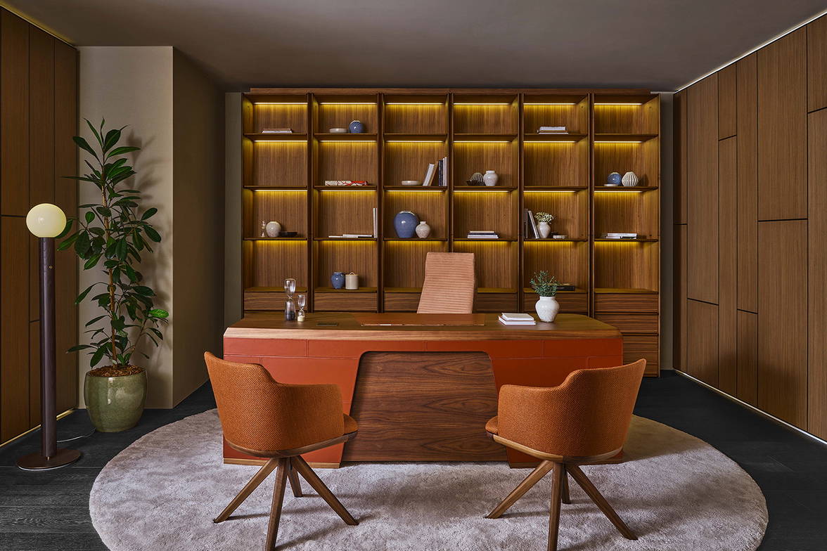 My Case Bookcase with the Flavio Office Desk and Connie Conference Chairs My Case Bookcase with the Flavio Office Desk and Connie Conference Chairs