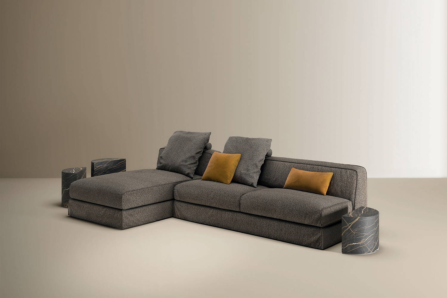 Mykonos Armless Sectional Sofa with Chaise