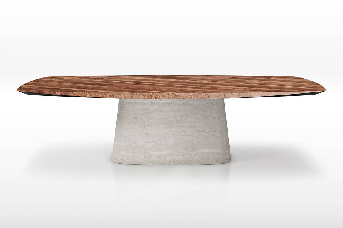Napoleon Masterwood dining table with colosseo base and Canaletto walnut top. Napoleon Masterwood dining table with colosseo base and Canaletto walnut top.