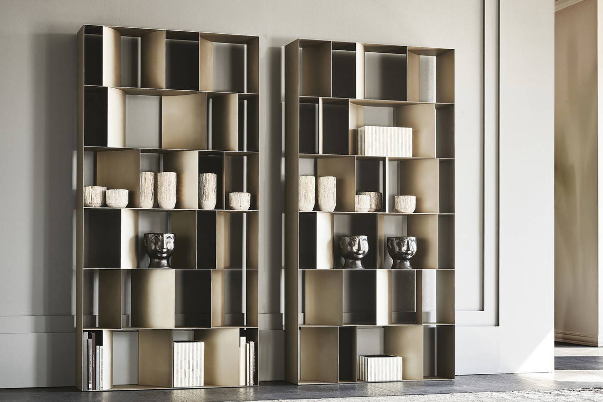 Nautilus bookcases in Titanium finish Nautilus bookcases in Titanium finish