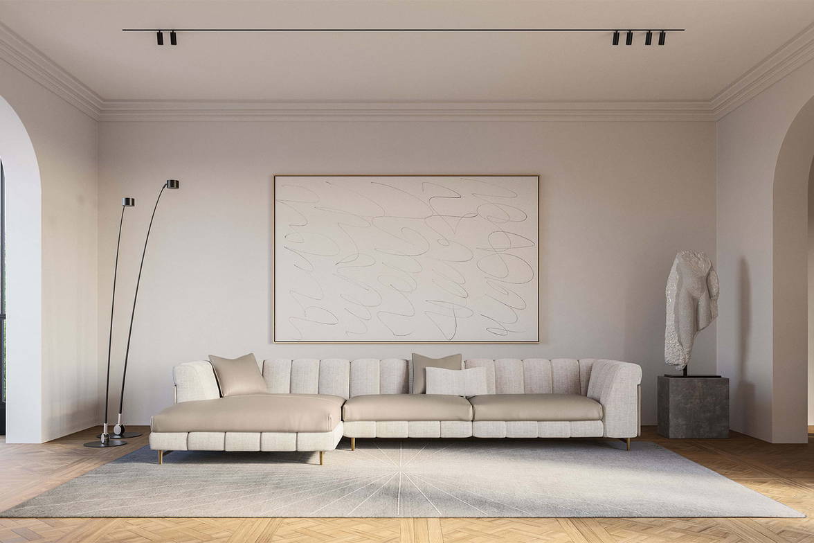 Nautilus Sectional Sofa with Chaise by by Gabriele Ghetti for Gamma Arredamenti. Nautilus Sectional Sofa with Chaise by by Gabriele Ghetti for Gamma Arredamenti.