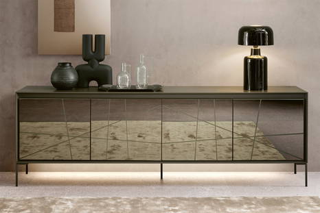 Neck sideboard with Vitrum mirror doors
