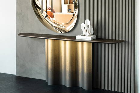 Nettuno Wood Console Table with Ascot Mirror