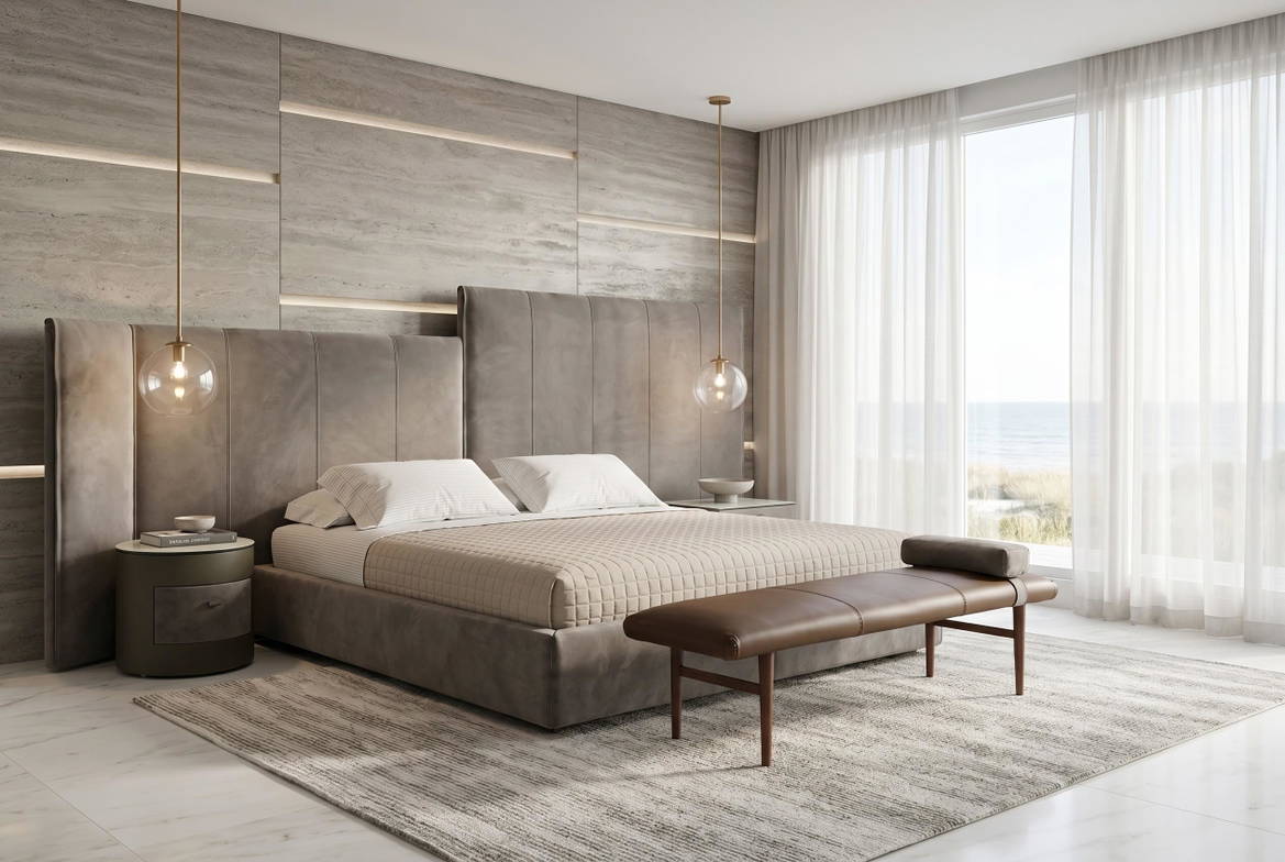 The New York Hi Lo Night Bed by Gabriele Ghetti for Gamma Arredamenti The New York Hi Lo Night Bed by Gabriele Ghetti for Gamma Arredamenti