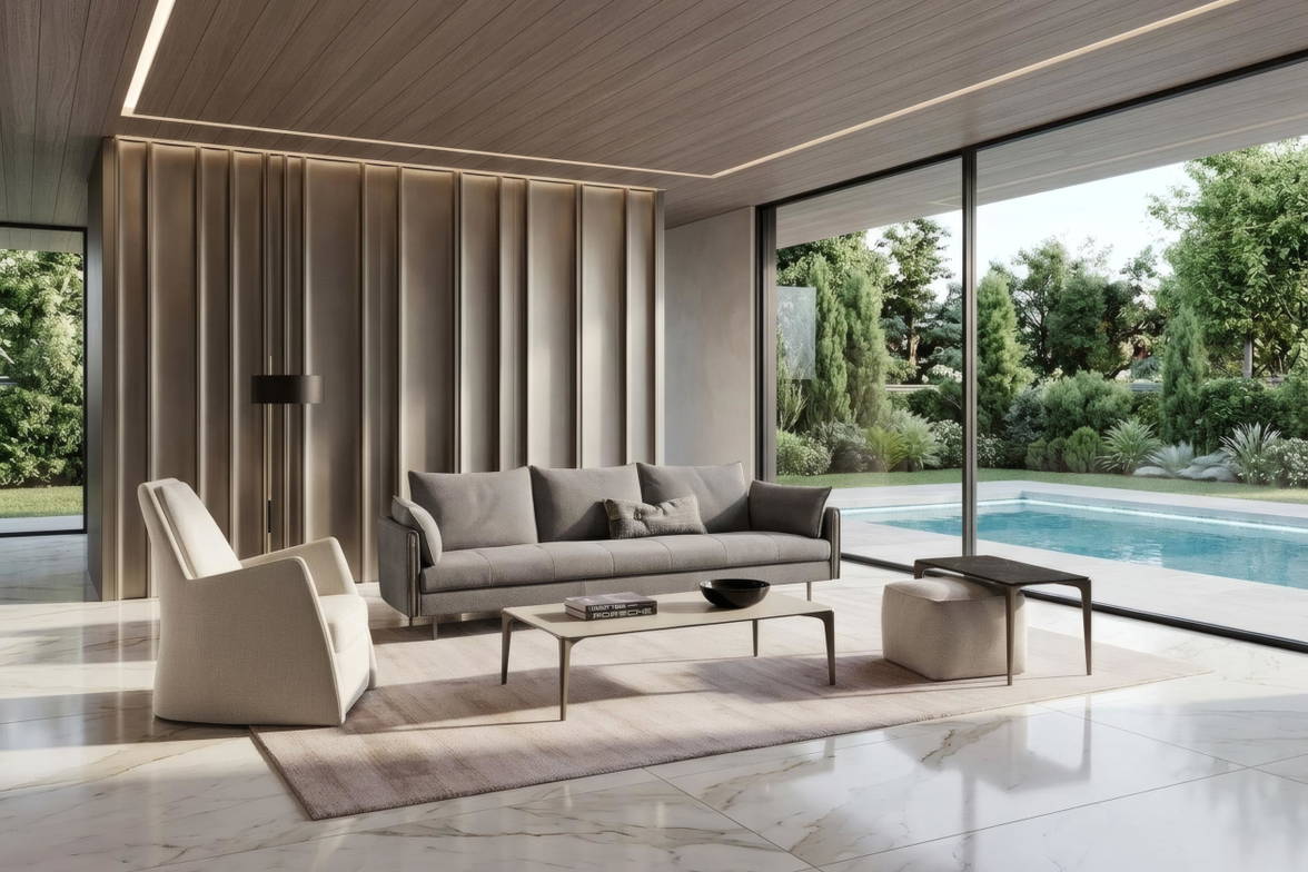 The New York Sofa with the Kate armchair. The New York Sofa with the Kate armchair.