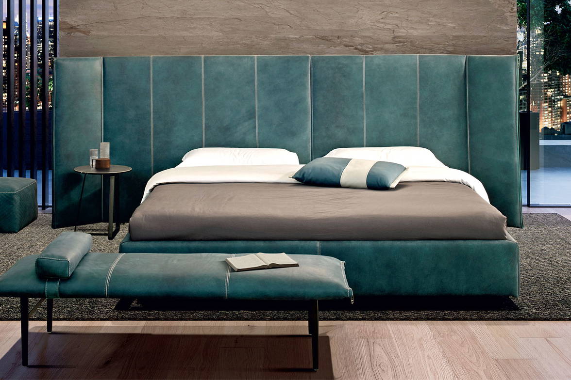 New York Night bed by Gamma. Multi-tone upholstery available on request New York Night bed by Gamma. Multi-tone upholstery available on request