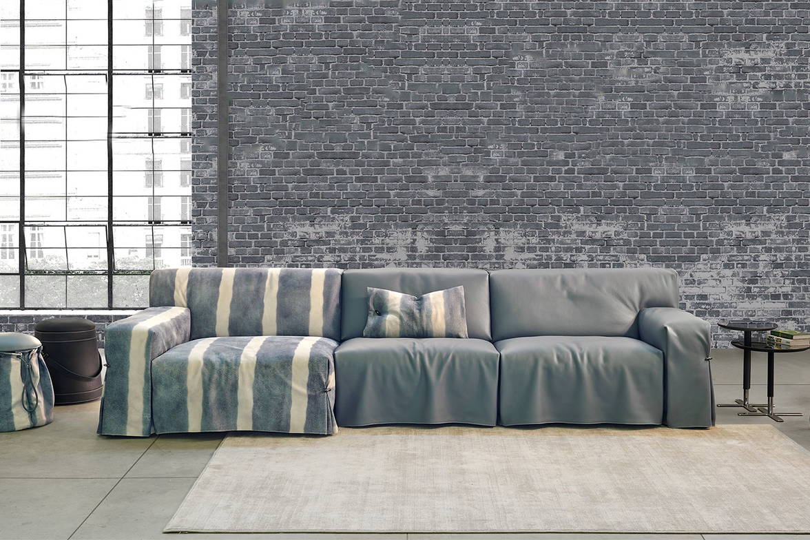 Next sectional sofa with chaise in Special Maori multi-tone upholstery available on request Next sectional sofa with chaise in Special Maori multi-tone upholstery available on request