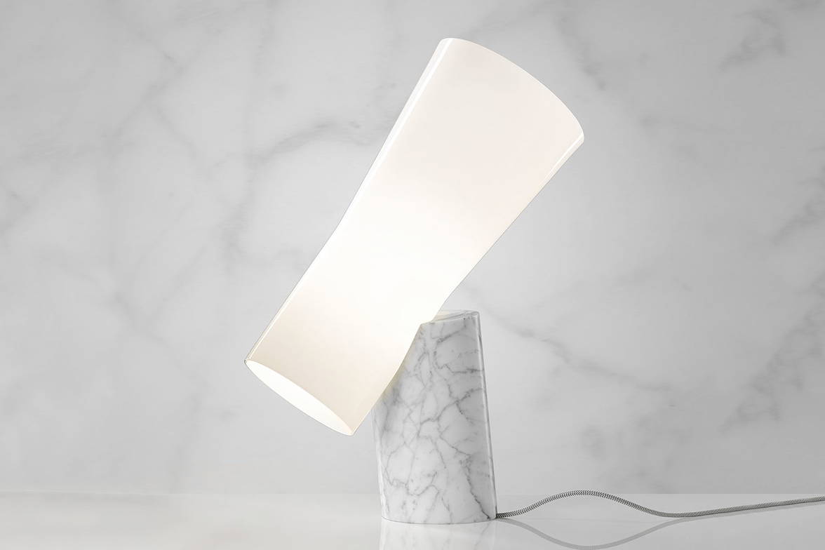 Nile Table Lamp with Carrara Marble finish Nile Table Lamp with Carrara Marble finish