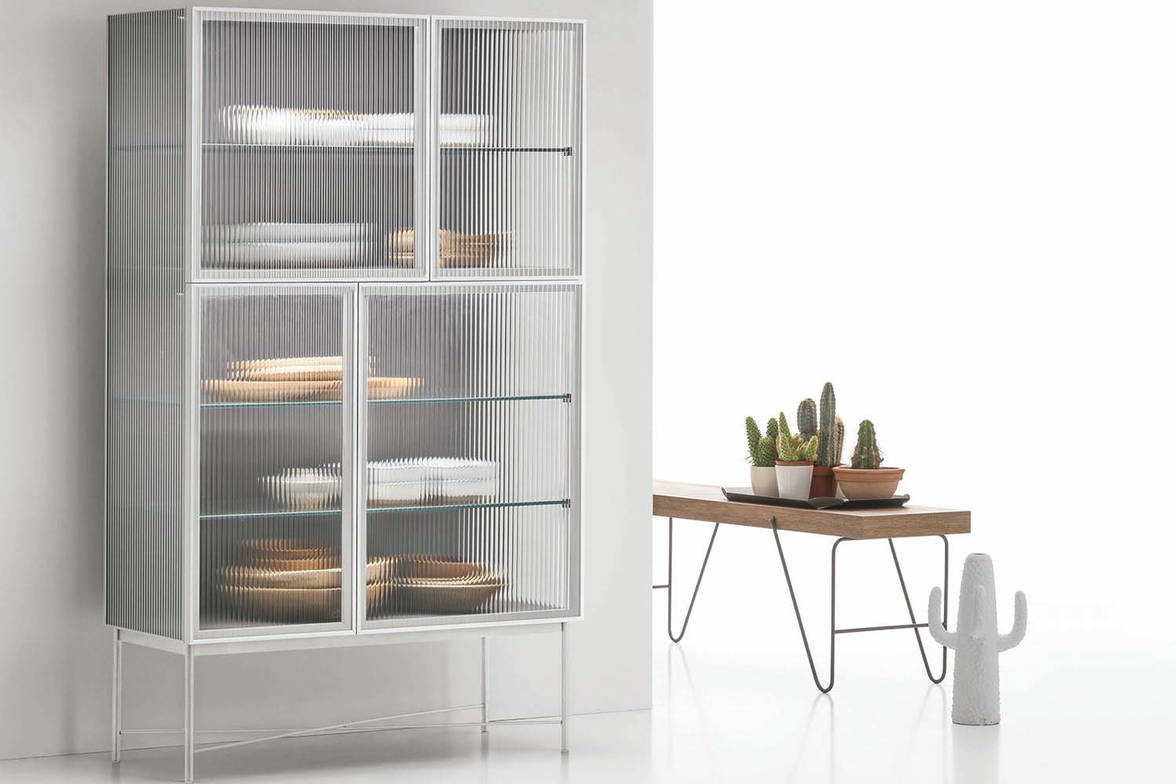Nina cupboard with Reeded Glass fronts and sides Nina cupboard with Reeded Glass fronts and sides