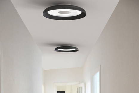 Two Nivel Flush lights in a black finish.