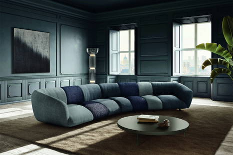 The N.O.W. 2913 Curved Sectional Sofa designed by Daniele Lago for Lago