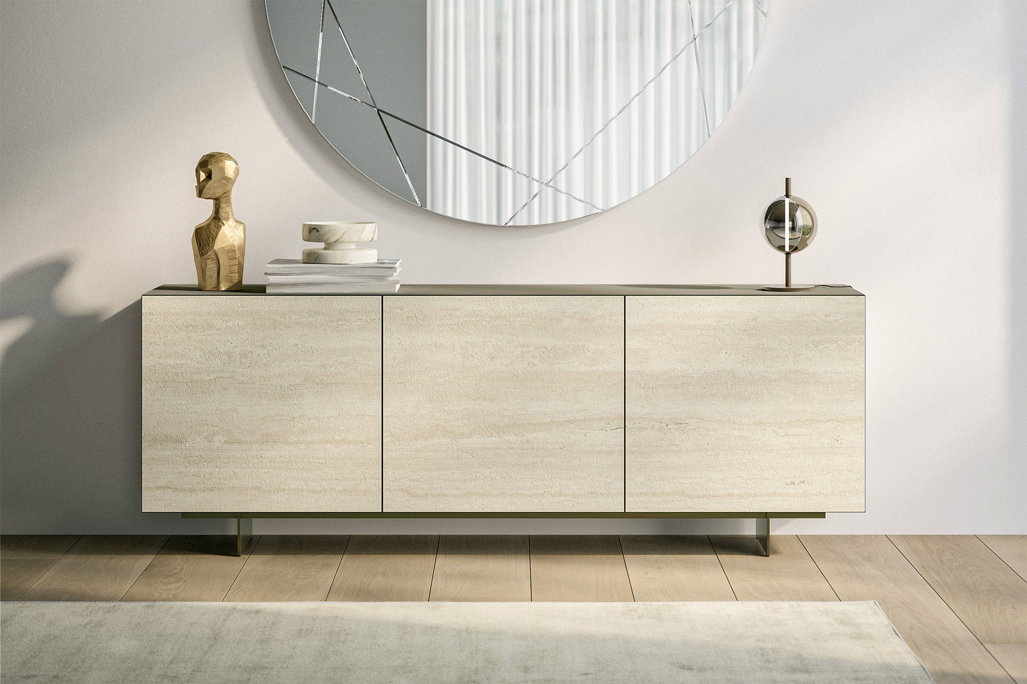 Olympia Sideboard with Travertine Supermarble doors