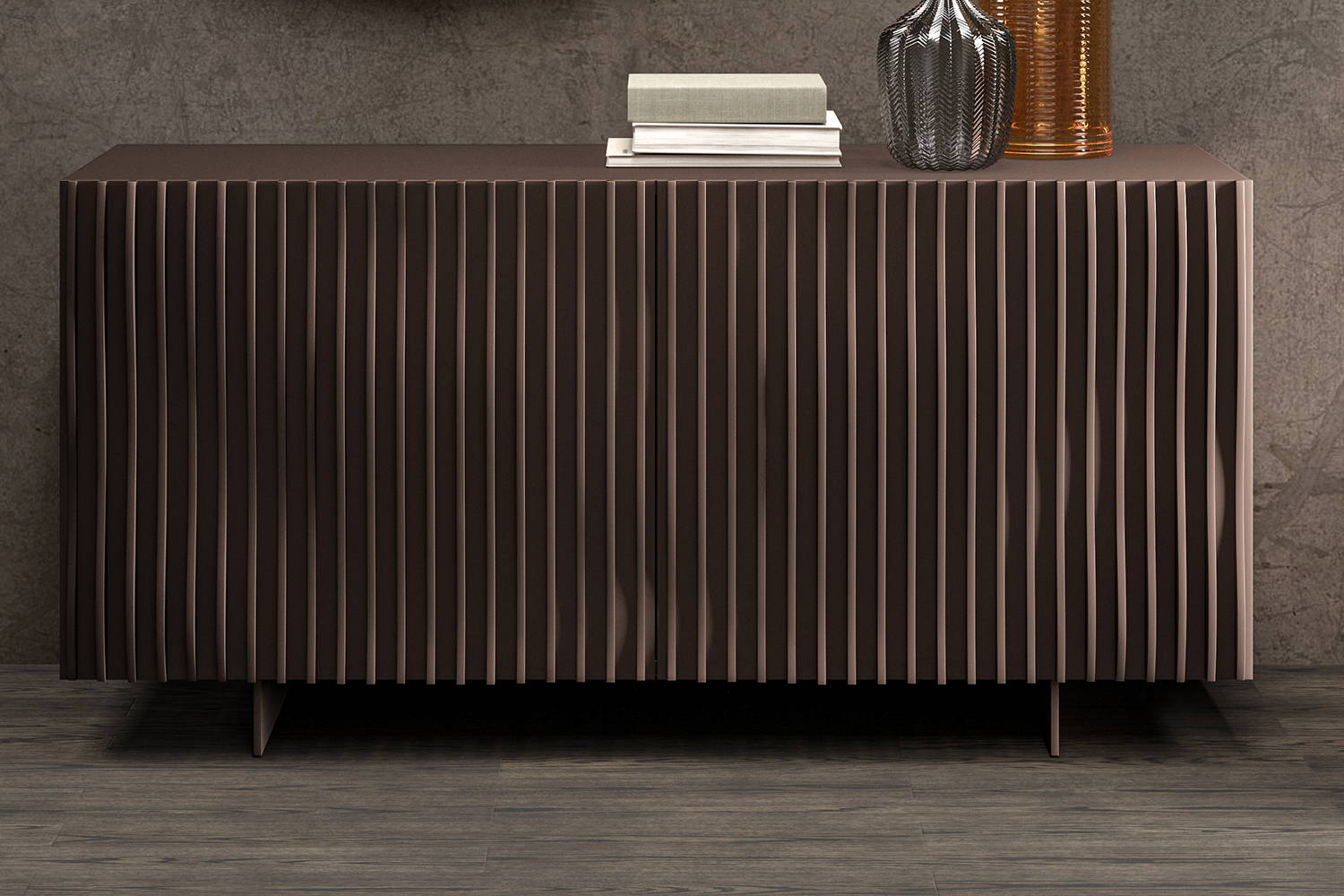 Onda Sideboard with bronze lacquer finishes