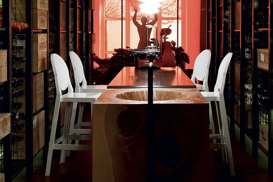 One More bar stools in wine cellar