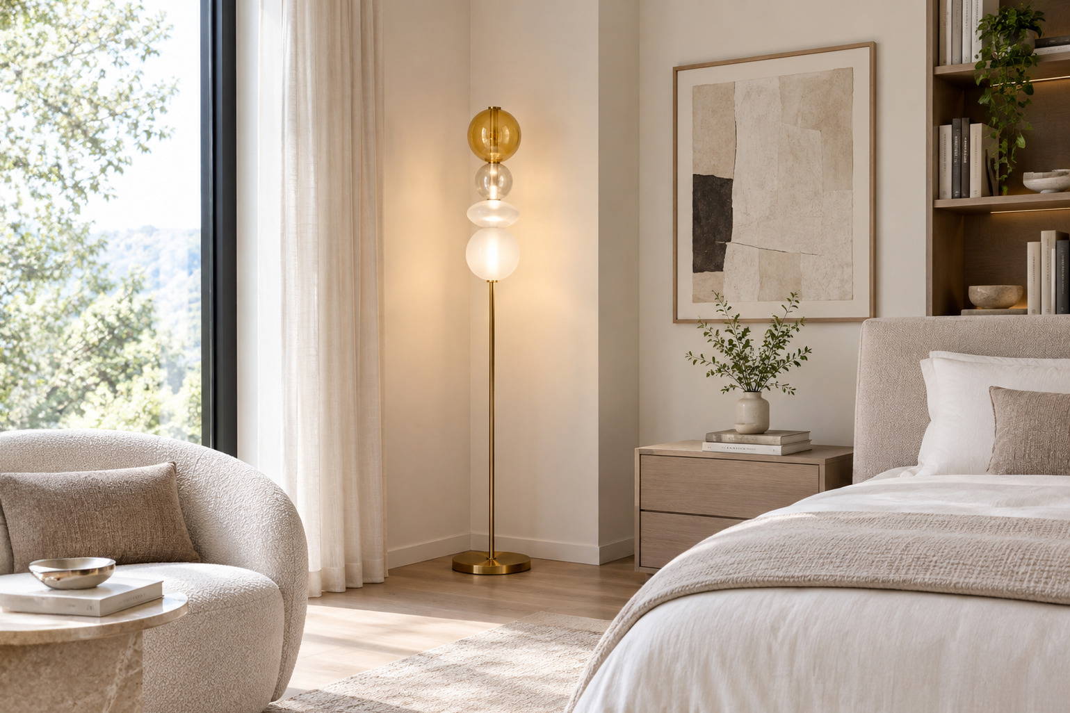 Orion Floor Lamp in bedroom