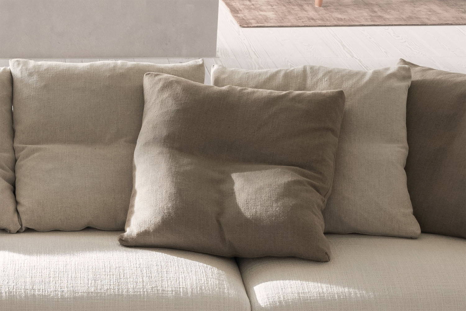 Ornamental cushions in fabric