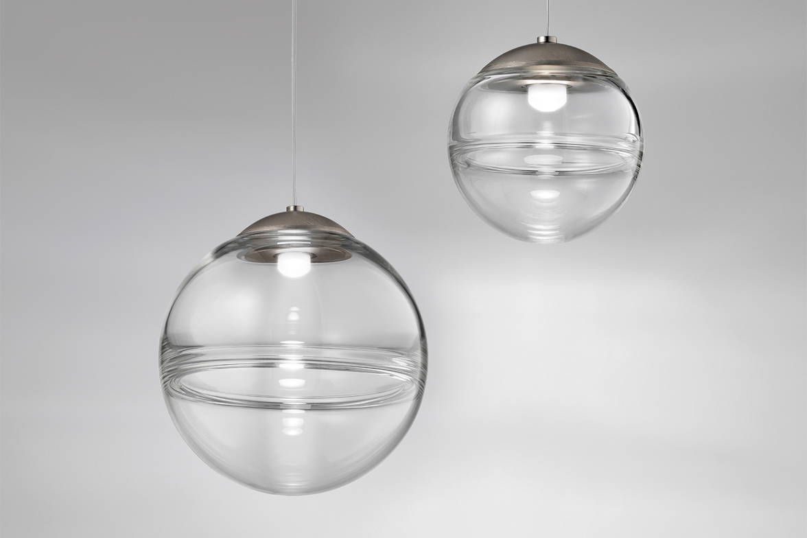 Oro SP 25L and SP16L Pendant Lights with matte steel frame finish Oro SP 25L and SP16L Pendant Lights with matte steel frame finish