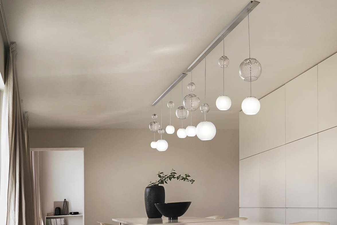 Oto Linear Suspension Lights above dining table Oto Linear Suspension Lights above dining table