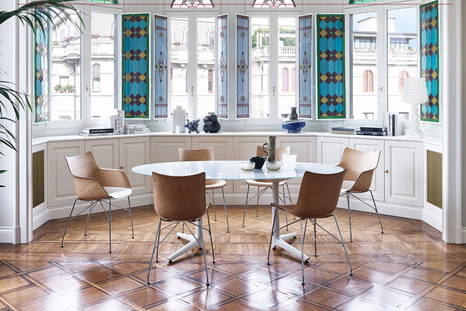 P Wood dining chairs wiht the Multiplo XL Dining Table