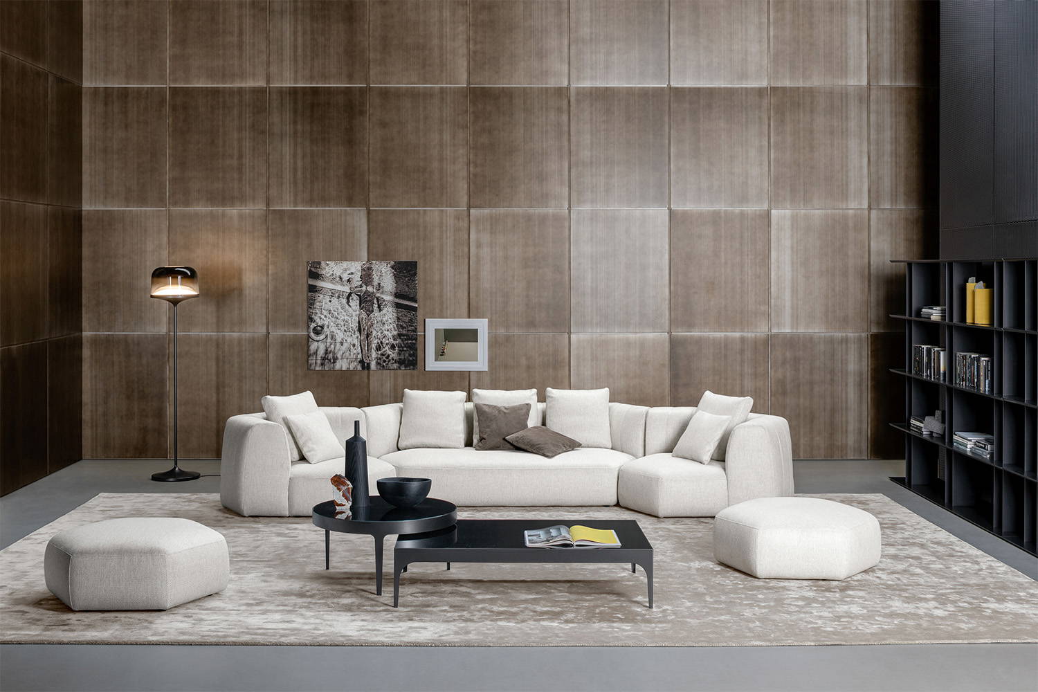 The Panorama Composition 05 Sectional Sofa with Passy coffee tables.