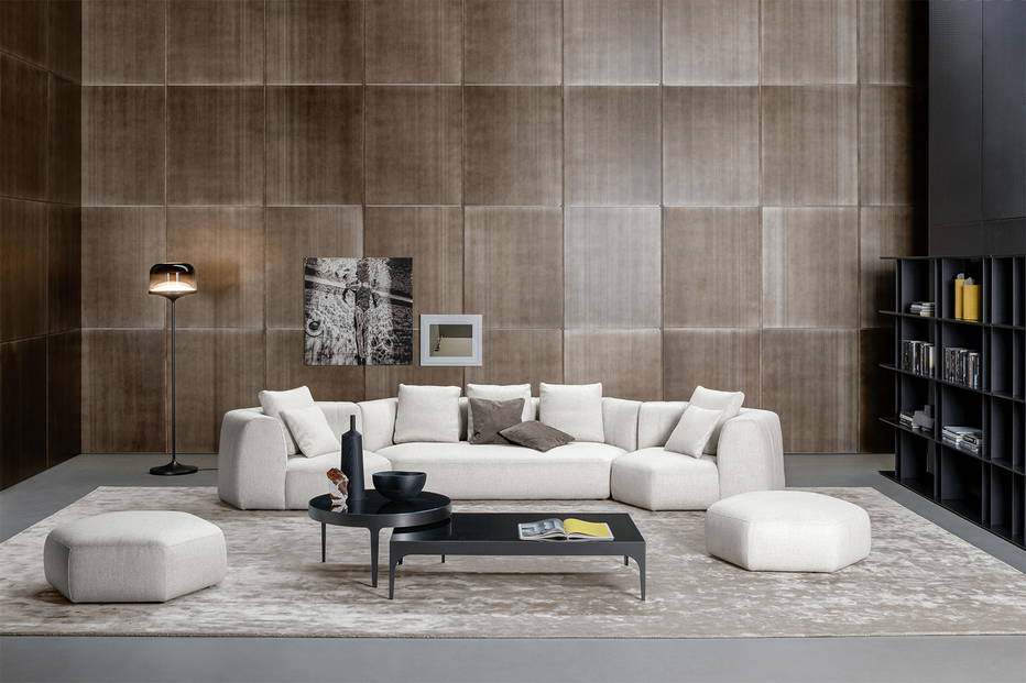 The Panorama Composition 05 Sectional Sofa with Passy coffee tables.