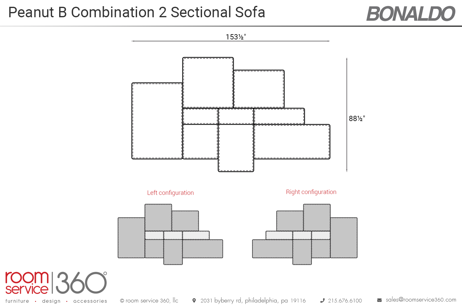 Peanut B Combination 2 Sectional Sofa by Bonaldo | room service 360°