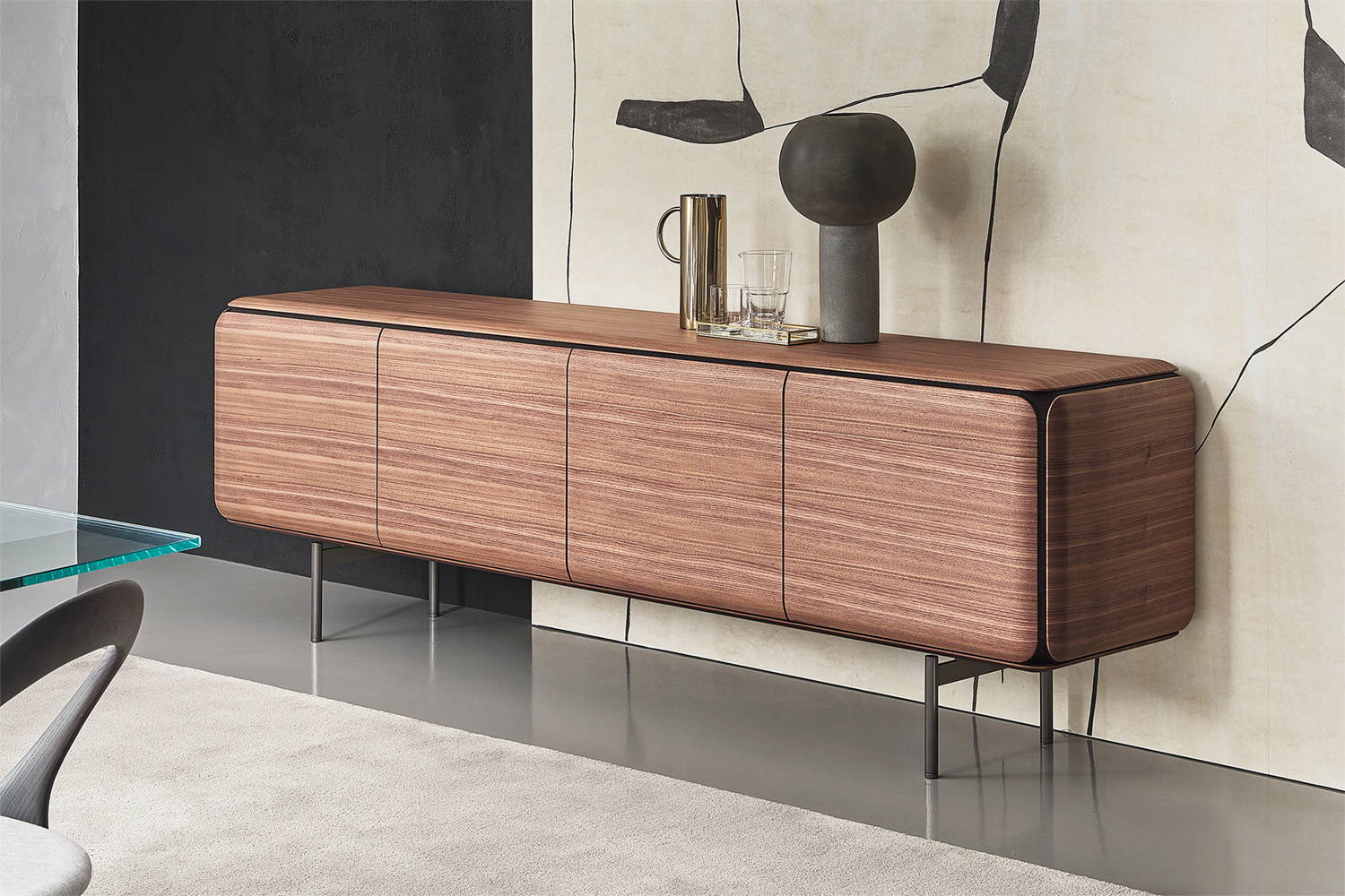 Pebble sideboard with Ester dining chair by Porada