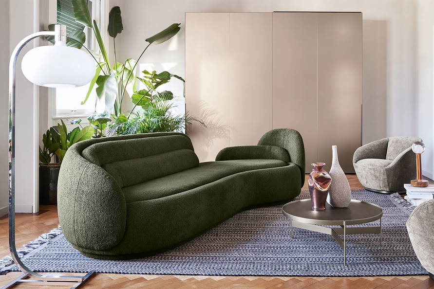 Peonia Angled Sectional Sofa Quickship