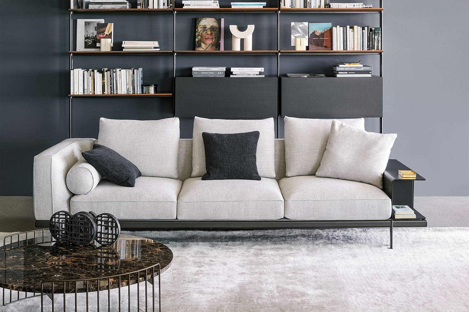 The Phil Sofa With Magazine Rack by Sergio Bicego for Bonaldo.