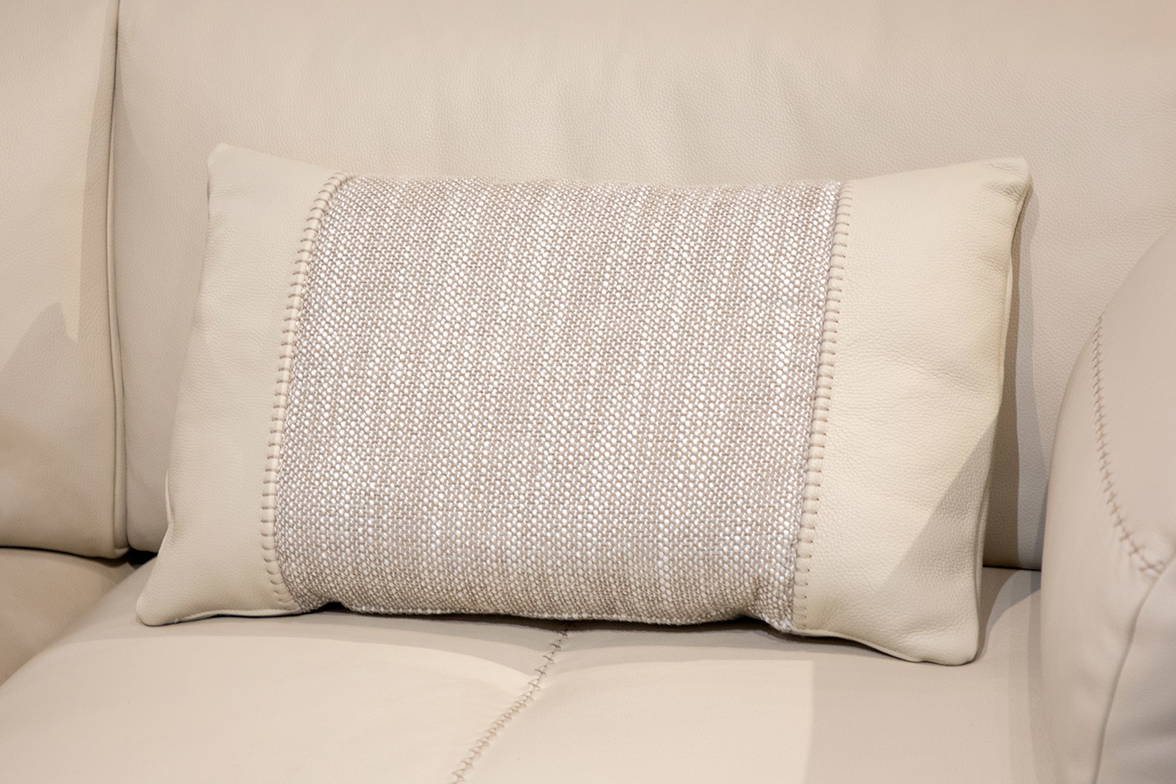 The Royal C29 Pillow in Magritte 01 Fabric and Piuma E500 Leather The Royal C29 Pillow in Magritte 01 Fabric and Piuma E500 Leather