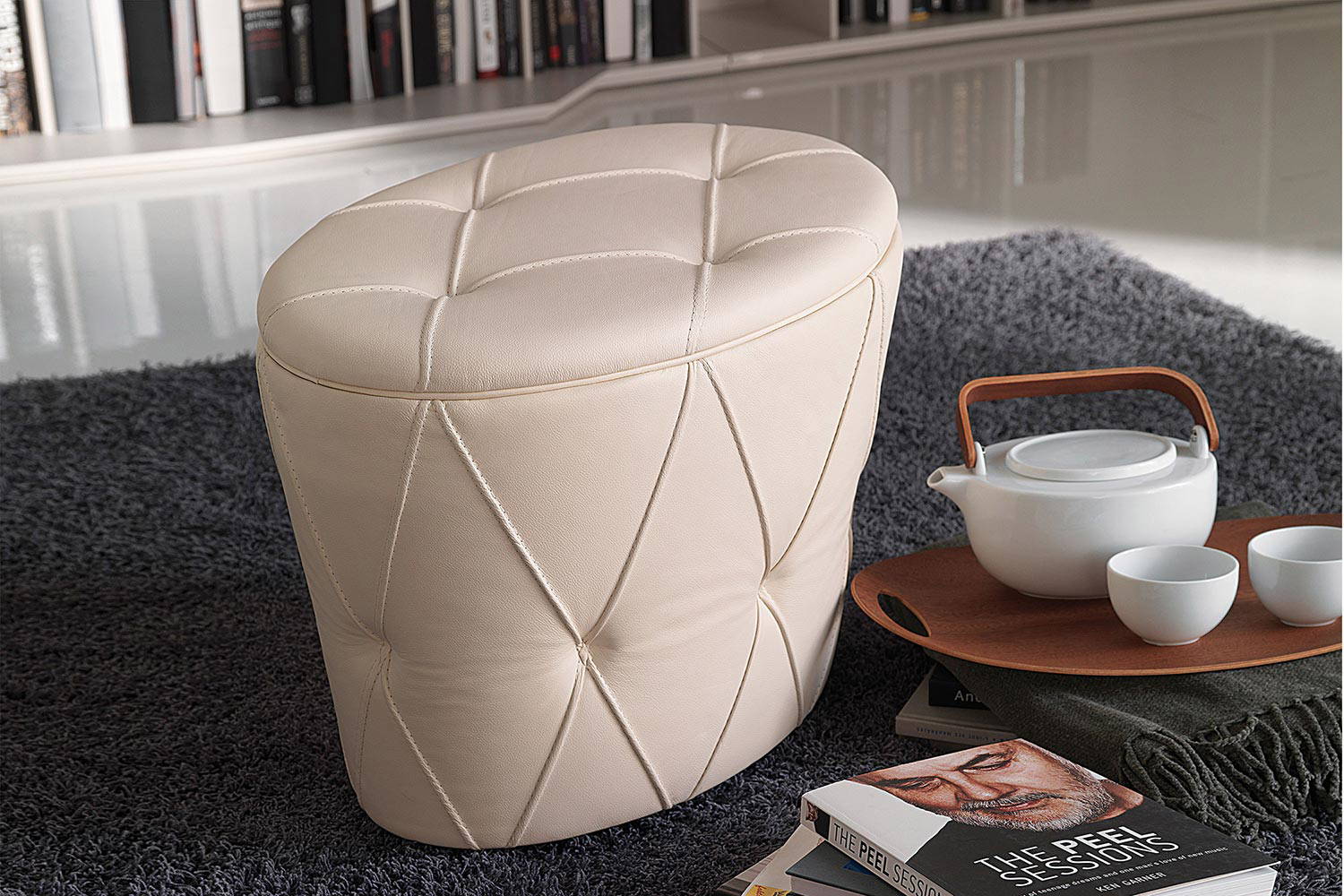 Pinko oval pouf corner view