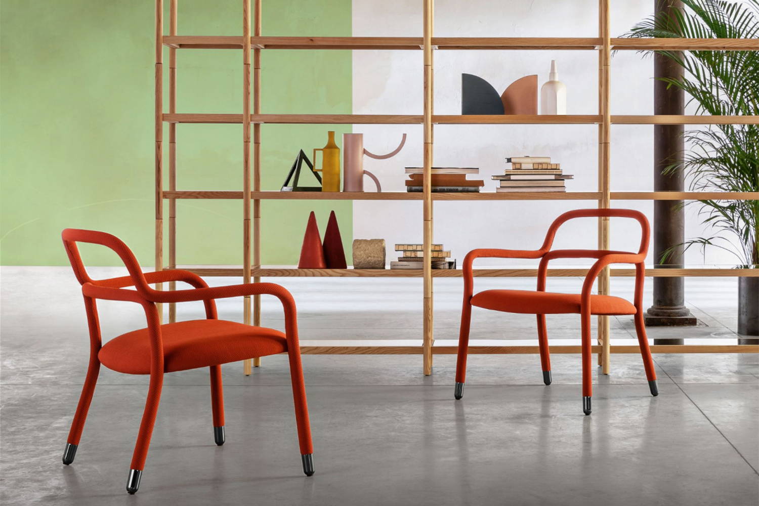 Pippi Armchairs with Siena Bookcase