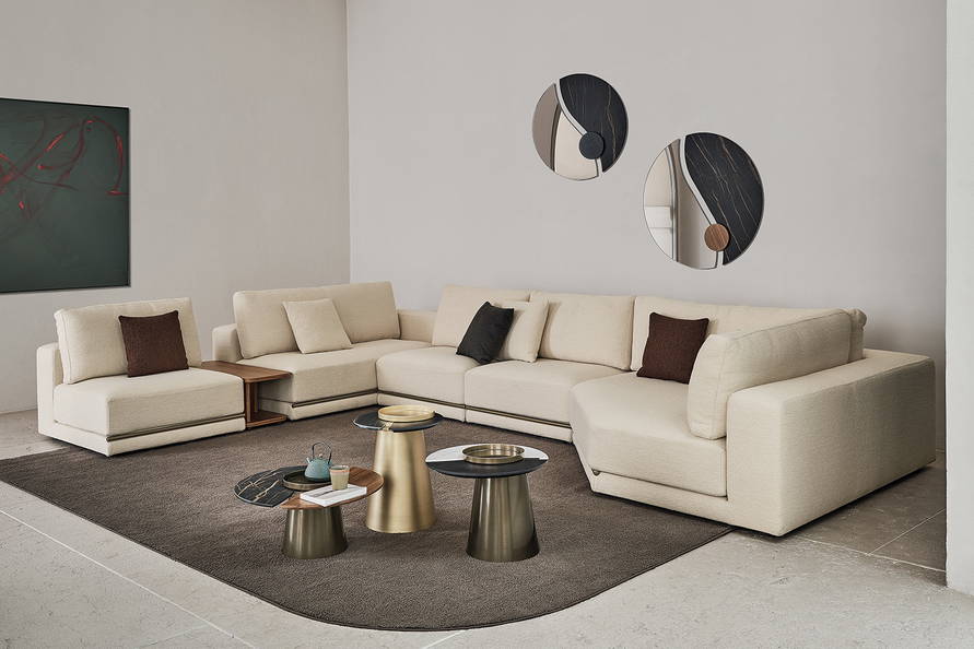 Pitagora J-Shape Sectional Sofa
