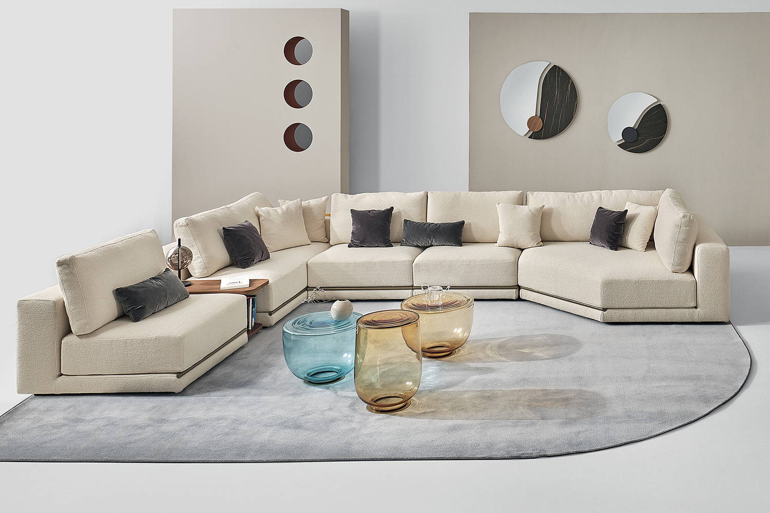 Pitagora J-Shape Sectional Sofa by Bontempi Casa | room service 360°