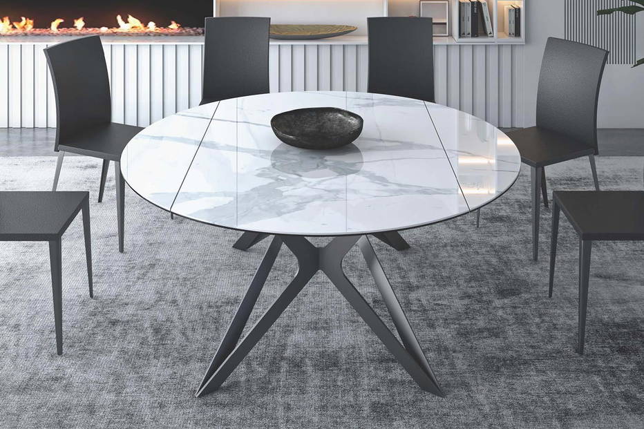 Plie Round-Square Extension Table